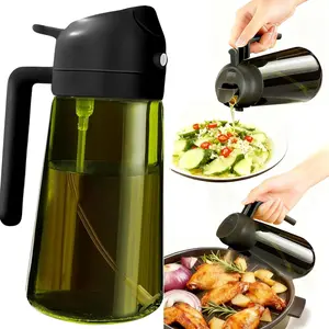 470ml Extra Large Thick Glass Oil Sprayer, High-Pressure Leak-Proof Design, Dual-Use Oil Dispenser for Cooking, Versatile Olive Oil Spray Bottle, Safe and Portable for Home Kitchen, Camping, Barbecue and Outdoor Grilling