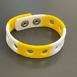 Yellow & White Splash Wristbands for Shoe  Charms Adjustable Bracelets -  7" or 8"