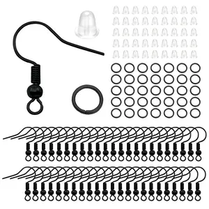 300pcs Earrings Set Earring Hooks Open Jump Rings Ear Plug Connects For DIY Jewelry Making Findings Supplies Accessories Secure Earhooks