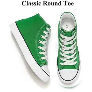 CUBUFLY Women Hight Top Lace Up Casual Canvas Sneakers, Comfortable Lightweight Classic Fashion Tennis Shoes