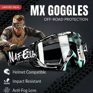 Unisex Off-Road Motorcycle Goggles, Windproof Sandproof Protective Glasses, Decorative PC Lens Frame, Perfect Valentine Gift