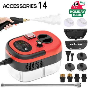 Portable Steam Cleaner Tool,2500-Watt Multi-Purpose Handheld Steam Cleaner with a large water tank for 14 accessories,powerful hot steam,fast heating,and 6 adjustable settings.Suitable for cleaning carpets,sofas,clothes,car seats,kitchens,floors,and walls