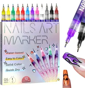 nail drill Nail Art Pens Set  New Marker Polish Pens for 3D Nail Art DIY Salon Tools Dotting Drawing Painting Point Liner Acrylic Paint Markers Manicure nail tech equipment uv led nail lamp nail drill callus remover foot callus remover uv led nail lamp
