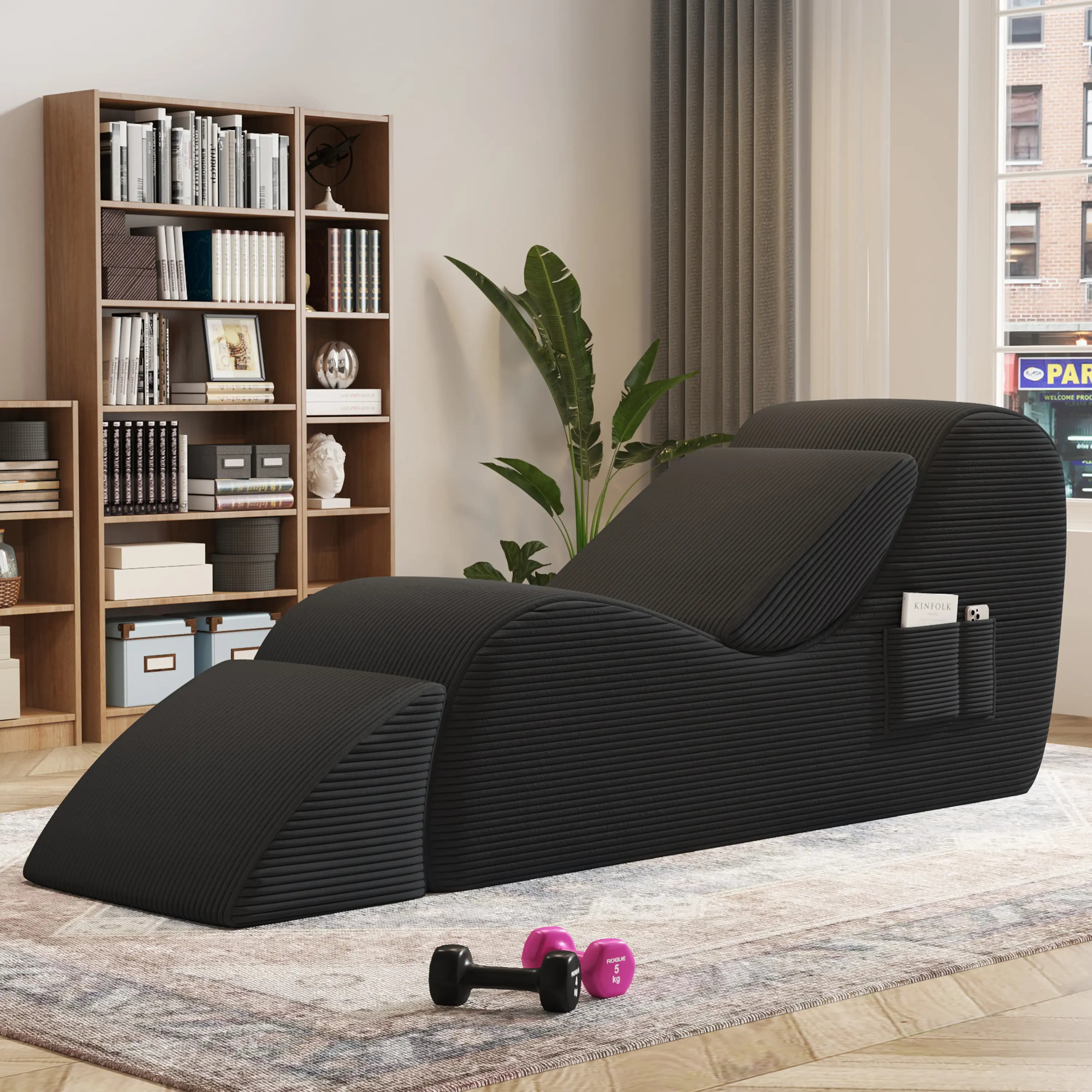 Yoga Chairs for Adults, Ergonomic Chaise Lounge Chair Indoor with Side Pocket, Lumbar Pillow, Ottoman, Yoga Chair Perfect for Stretching, Relaxation, Exercise, Used in Bedroom, Living Room tiktokshopspringglowup