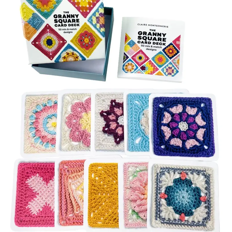 【Upgraded version】The Granny Square Card Deck - 50 Mix & Match Designs, Crochet Kit for Beginners,Crochet Granny Squares Book, Crochet Kit for Beginners，The Granny Square Card Deck