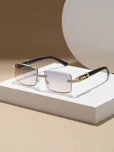 Unisex Business Style Rimless Sunglasses, Trendy Casual Sunglasses for Everyday Use, Fashion Accessories for Outdoor Activities, Trendy Beach Eyewear