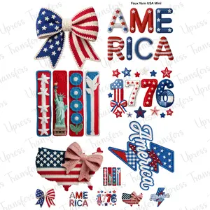 Faux Yarn Usa  Mini DTF Transfer Gang Sheet 24.5" wide x 36" long. Direct To Film Mini Gang Sheet