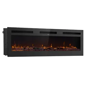 VEVOR 72 inch Electric Fireplace Wall Mounted Recessed with Remote Control 1500W
