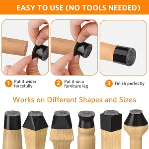 Chair Leg Protector Covers, Thick Felt Round Chair Foot Pads, Reduce Noise and Scratches, Small Size 14-18mm