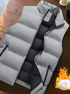 Men's Lightweight Casual Vest, Foldable Design for Autumn & Winter, Warm & Comfortable Daily Wear, Perfect for Storage