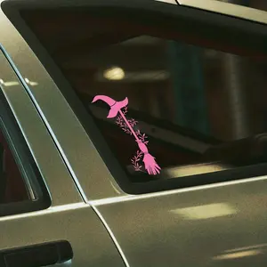 2PCS/SET  Witch Broom Themed Car Sticker for Car Windows/Body Decoration, Create Magical Girl-Styled Car, A Must for Style Enthusiasts, Help Your Car Show Unique Fantasy Taste