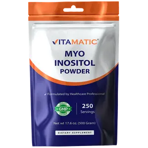 Vitamatic Myo-Inositol Powder 2000 mg per Serving | 500 g (250 Servings) | Pure Powder | No Sugar | No Fillers | Non-GMO | Dietary Supplement