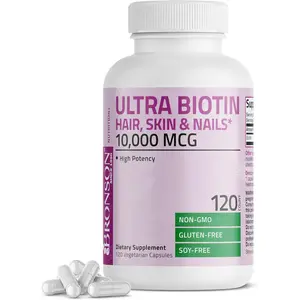 Bronson Biotin 10000 mcg Capsules 120 Ct Hair Skin Nails Routine