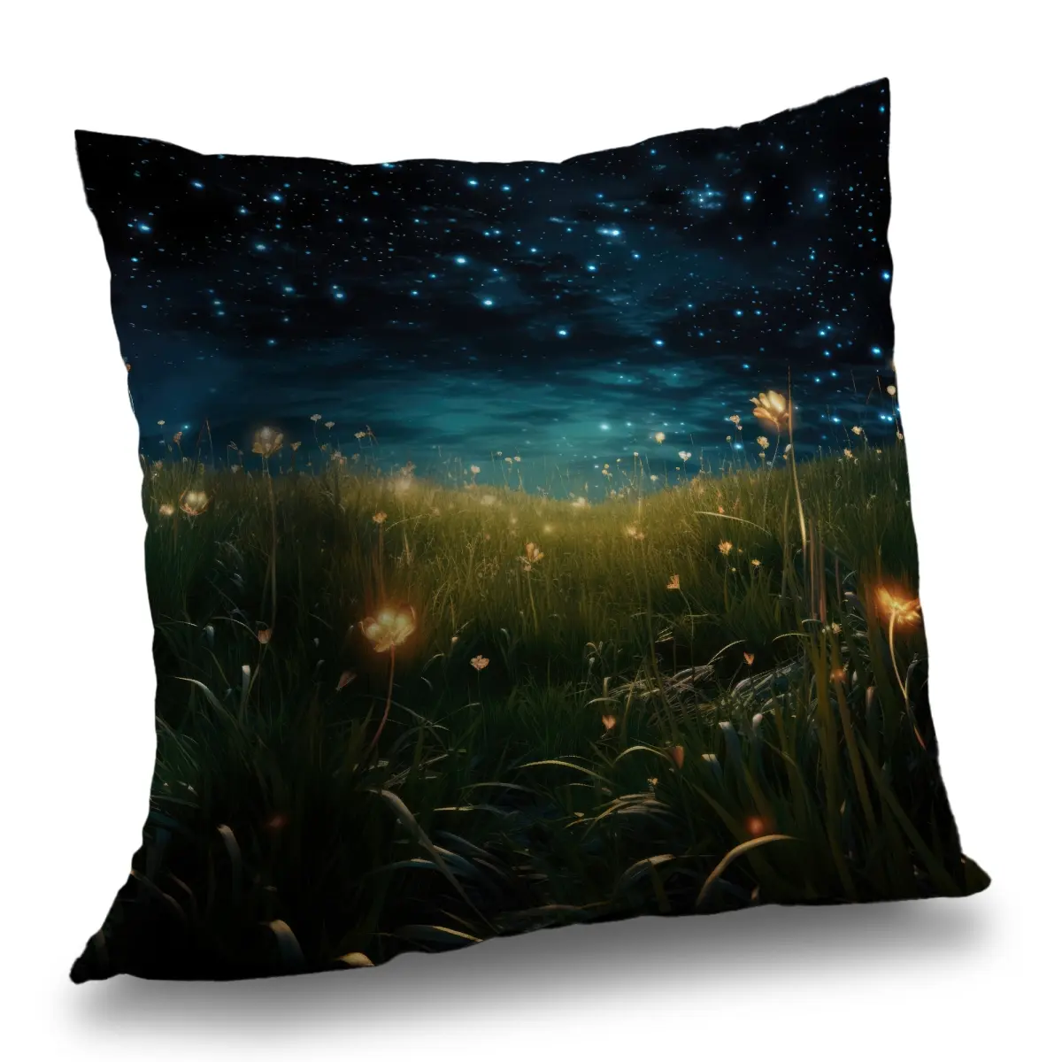 MWW C1PC1818JCNO9U 18x18 in. Celestial Standard Pillow, Orange Polyester Twill Night Sky Throw Pillow for Home Decor, Celestial Standard Pillows