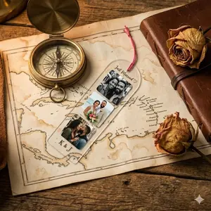 Personalized Photo Acrylic Bookmark – Custom Gift for Book Lovers, Tassel Bookmark