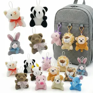 12/24/36 Pack Mini Animal Plush Toy Set, Bulk Cute Stuffed Animal Keychain Decorations for Kids Party Favors, Goodie Bag Fillers, Classroom Prizes, Easter Egg Stuffers, Christmas Stocking Stuffers