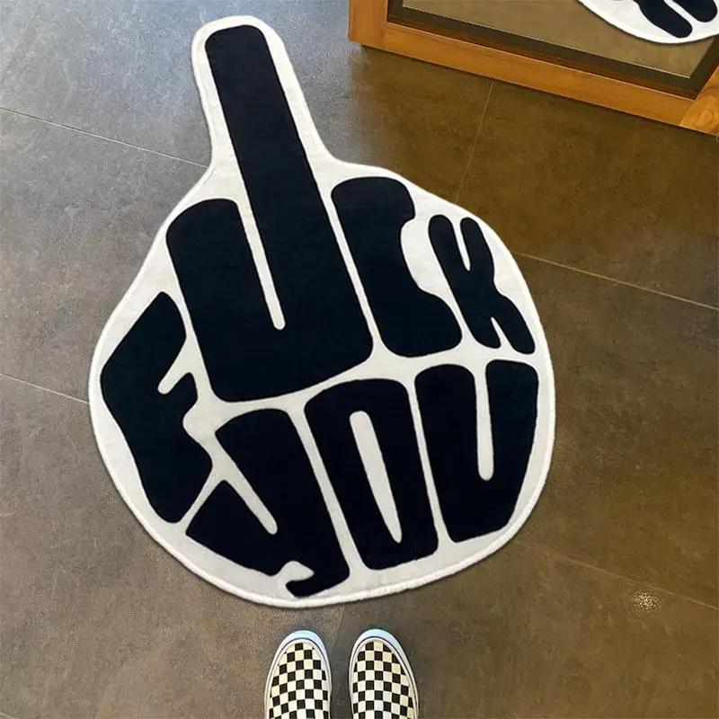 Letter Pattern Decorative Carpet, Non-slip Soft Floor Mat, Irregular Creative Decorative Rug for Home Living Room Bedroom