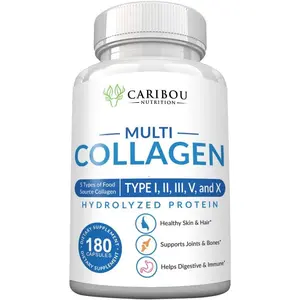 Multi Collagen Pills - 180 Collagen Pills - Type I, II, III, V & X Collagen Capsules - Unique Blend of Collagen Peptides Capsules - Wild Fish, Eggshell, Chicken & Grass-Fed Beef Collagen Supplements