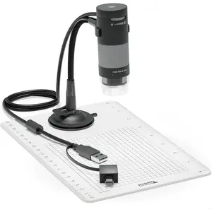 USB Digital Microscope 250x, 2MP  Camera with Flexible Arm Stand - Handheld USB & USB-C Microscope, Windows, , ChromeOS, Linux, Android, iPad Compatible
