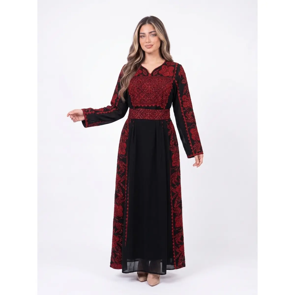 Suzan Thobe - Women's Embdoeried Thobe, Perfect for Eid, Ramadan, Gifts for Her, Formal Wear, Elegance