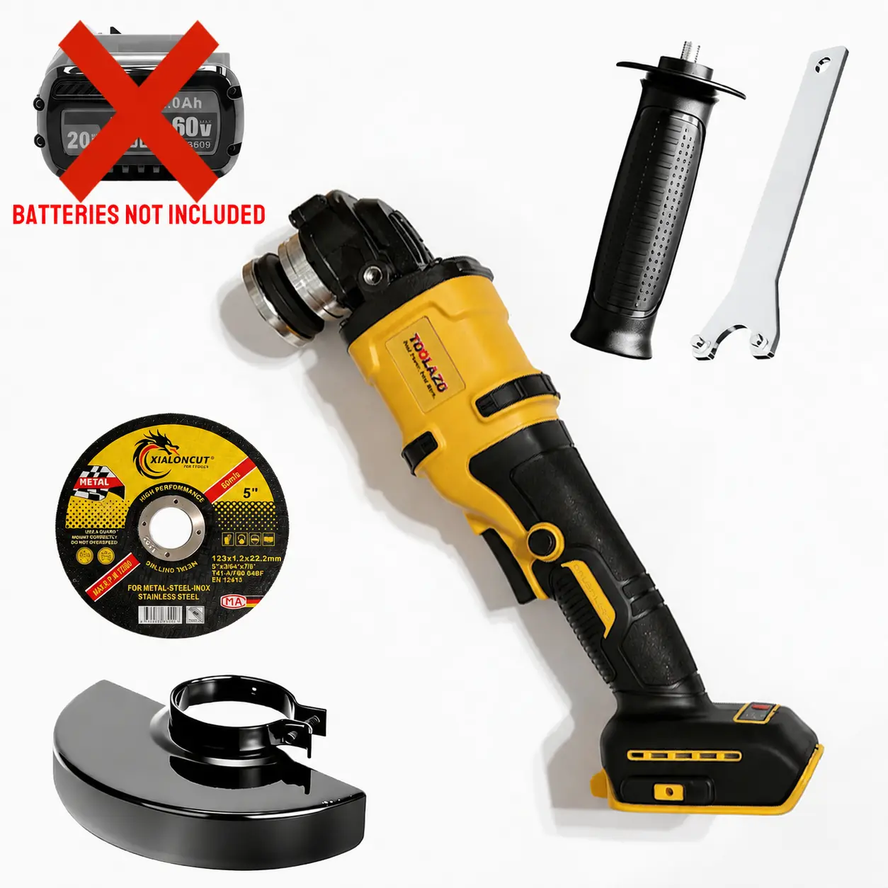 20V Cordless Brushless Angle Grinder Kit 8500 RPM High Power Motor For Cutting Grinding Metal Tile Concrete, Compatible With All 20V Lithium Ion Batteries Battery Not Included