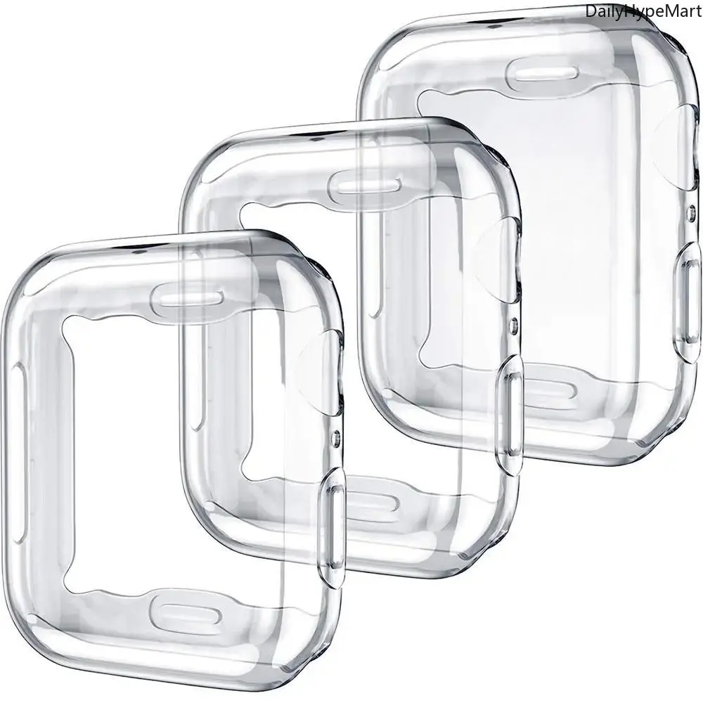 TPU Protective Case with 3-Pack Full Cover Screen Protector for Apple Watch 38-49mm - High Definition Clarity & Anti-drop Protection for iWatch Series Ultra/SE/9/8/7/6/5/4/3/2/1