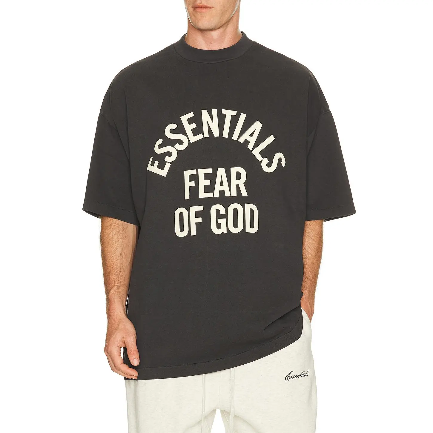 Fear of God ESSENTIALS Campus 90's Short Sleeve Tee in Faded Black