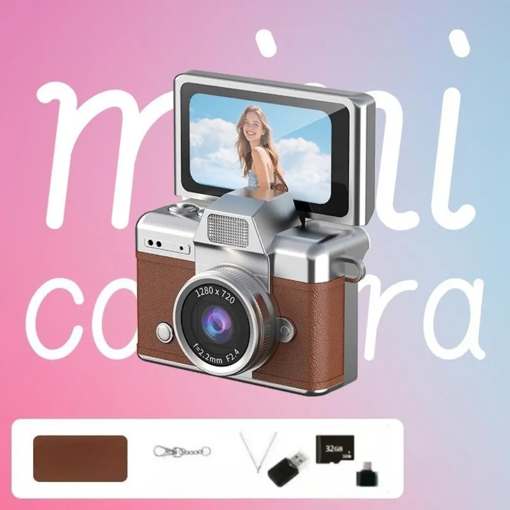 CCD Flip Screen Keychain Digital Camera, High Definition Camera! Full Set with 32GB Storage, Reader & Adapter. Capture HD Moments Anytime. Cute, Portable, Compact Camera, Ideal Christmas Surprise!