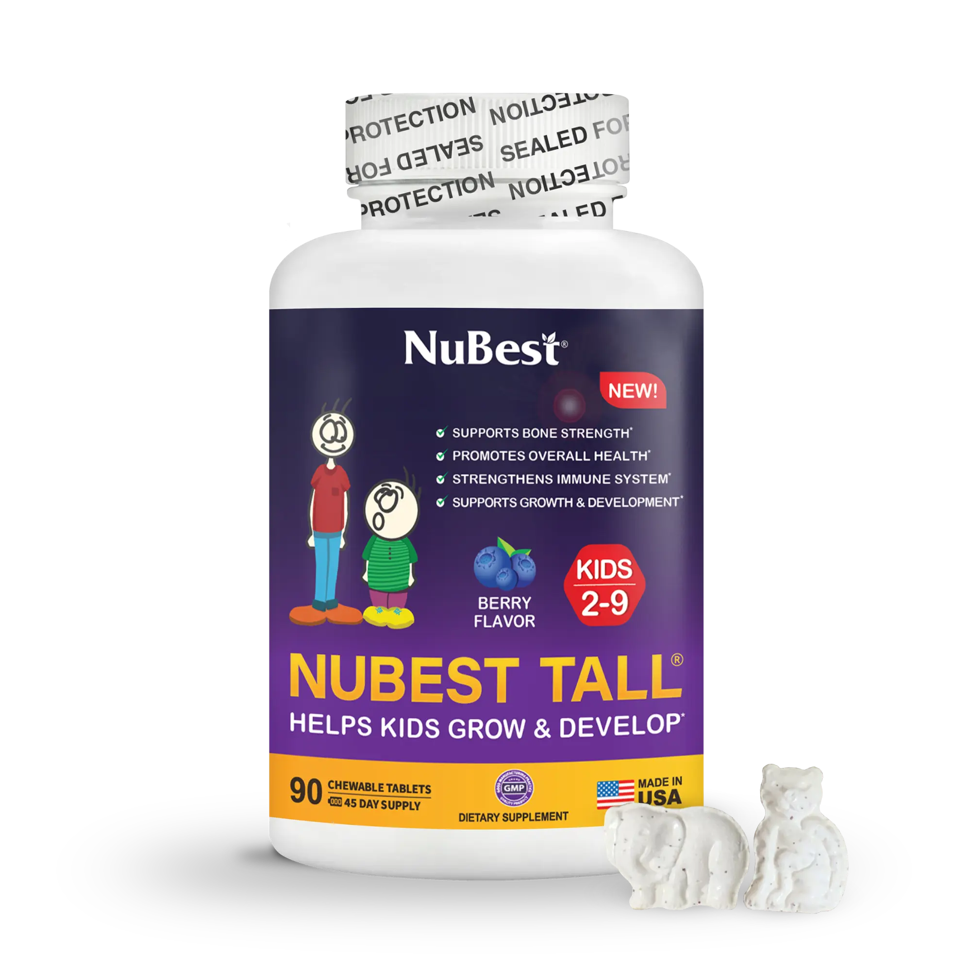NuBest Tall Kids, 90 Chewables | Support Physical Potential, Early Years Structural & Daily Support