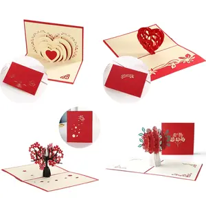 1/4pcs Elegant and Creative 3D Love Pop up Card, Greeting Card, Suitable for Valentine's Day, Mother's Day, anniversaries, weddings, romantic gifts