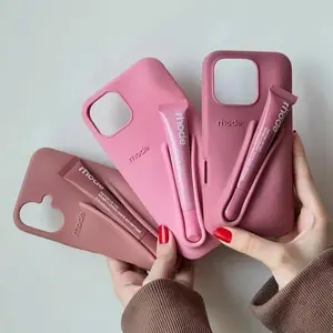 [Gift Lip Gloss] Rhode Hailey with Lip Gloss Silicone iPhone Case – Compatible with iPhone 17 16/15/14/13/12 Pro/ProMax/Plus, Soft Protective Cover Protection