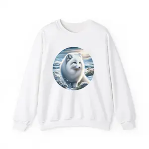 Arctic Fox Like A Normal Fox But Cooler White Foxes Zip Sweatshirt - Unique Design for Animal Lovers, Fox Fans, Winter Apparel, Gift for