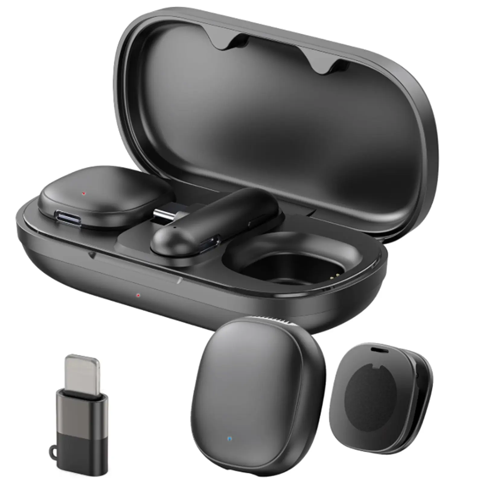 NPTCL Cordless Lavalier Recording Microphone for iPhone 17/16/15/13, Youtubers, AI Noise Cancellation Chargeable Mini Clip-On Lapel Mic with USB Type-C Plug-and-Play, Lightning Adapter, Charging Case, 328 ft Range