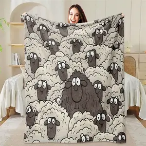 A Quirky Sheep-Shaped Blanket, a Christmas Gift Blanket, Made of Soft And Cozy Flannel , Perfect for Decorating Beds, Sofas, And Living Rooms  Warm Haven Textiles