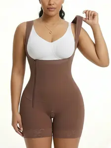 1 Count Women's Faja Body Shaper Bodysuit, Colombian Shapewear, Elegant Tummy Control, Butt Lifter, Slimmer Jumpsuit, Zipper Closure, Thigh Slimming Bodysuit Lingerie, Suitable For Daily Wear Or Various Occasions