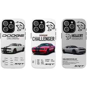 Dodge Challenger SRT Hellcat Phone Case for iPhone 16 Pro Max, iPhone 15 14 13 12 11 Pro Max 8 Plus, Waterproof Durable Protective Cover with Impact Resistance and Shock Dispersion