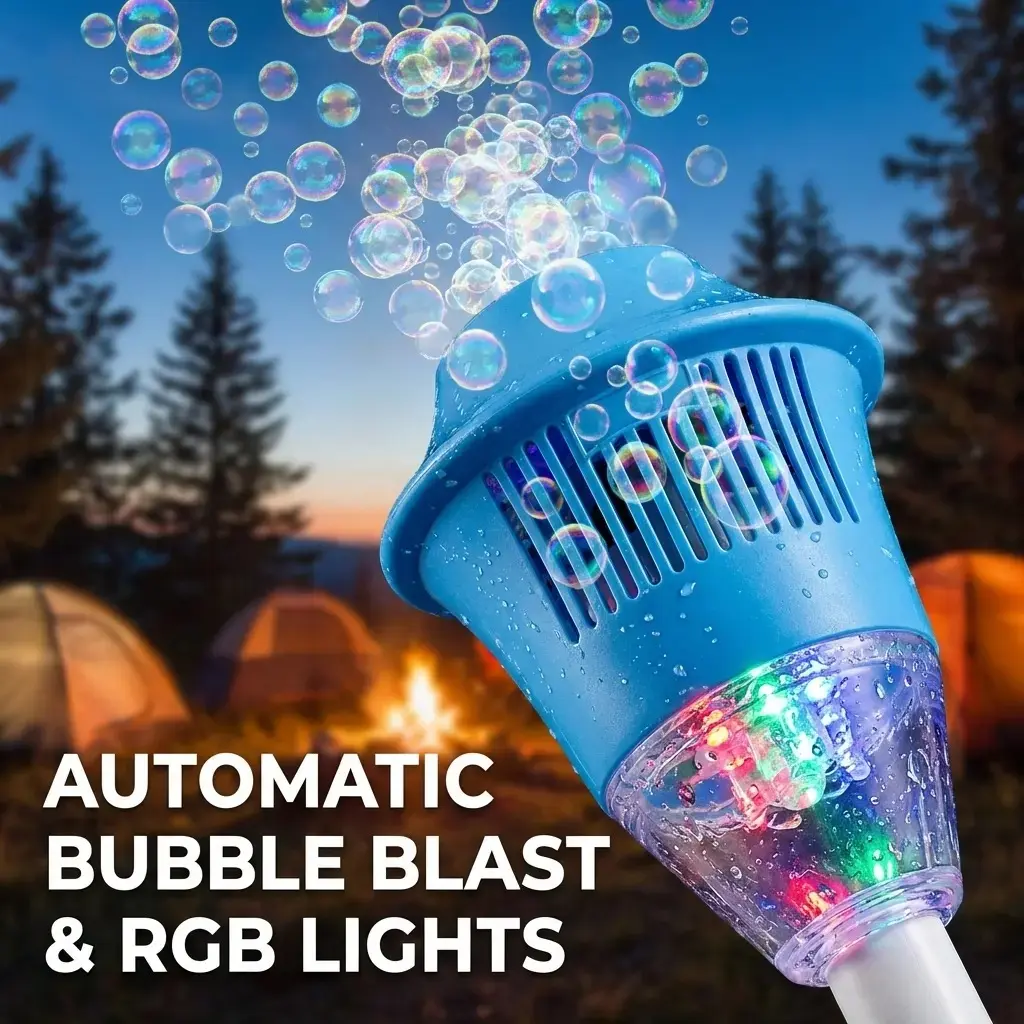 Automatic Light-Up Bubble Machine, Rechargeable Kids Outdoor Summer Toy, Perfect Easter Gift with Lights
