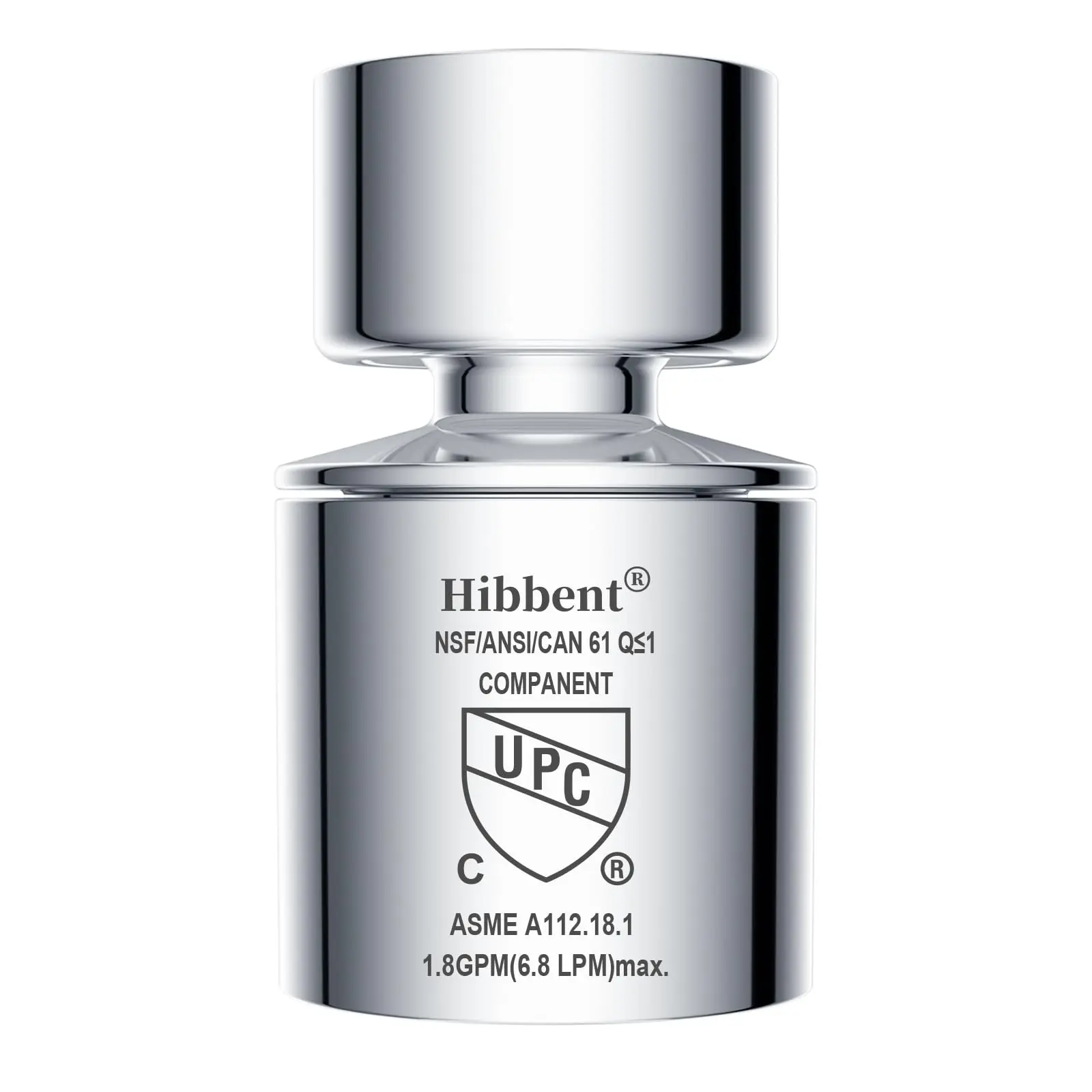 Hibbent NSF/ANSI/CAN 61 Certified Faucet Aerator, CUPC Certification 360° Swivel Kitchen Sink Aerator, Dual-function Sprayer Faucet Head, Faucet Replacement Part 55/64 Inch Female Thread - Chrome