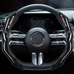 This innovative snap-on carbon fiber car steering wheel cover eliminates the need to consider steering wheel shape. Featuring a glossy carbon fiber texture, it's the perfect cover for your car. Quick installation, a snug fit, and an anti-slip mesh inner r