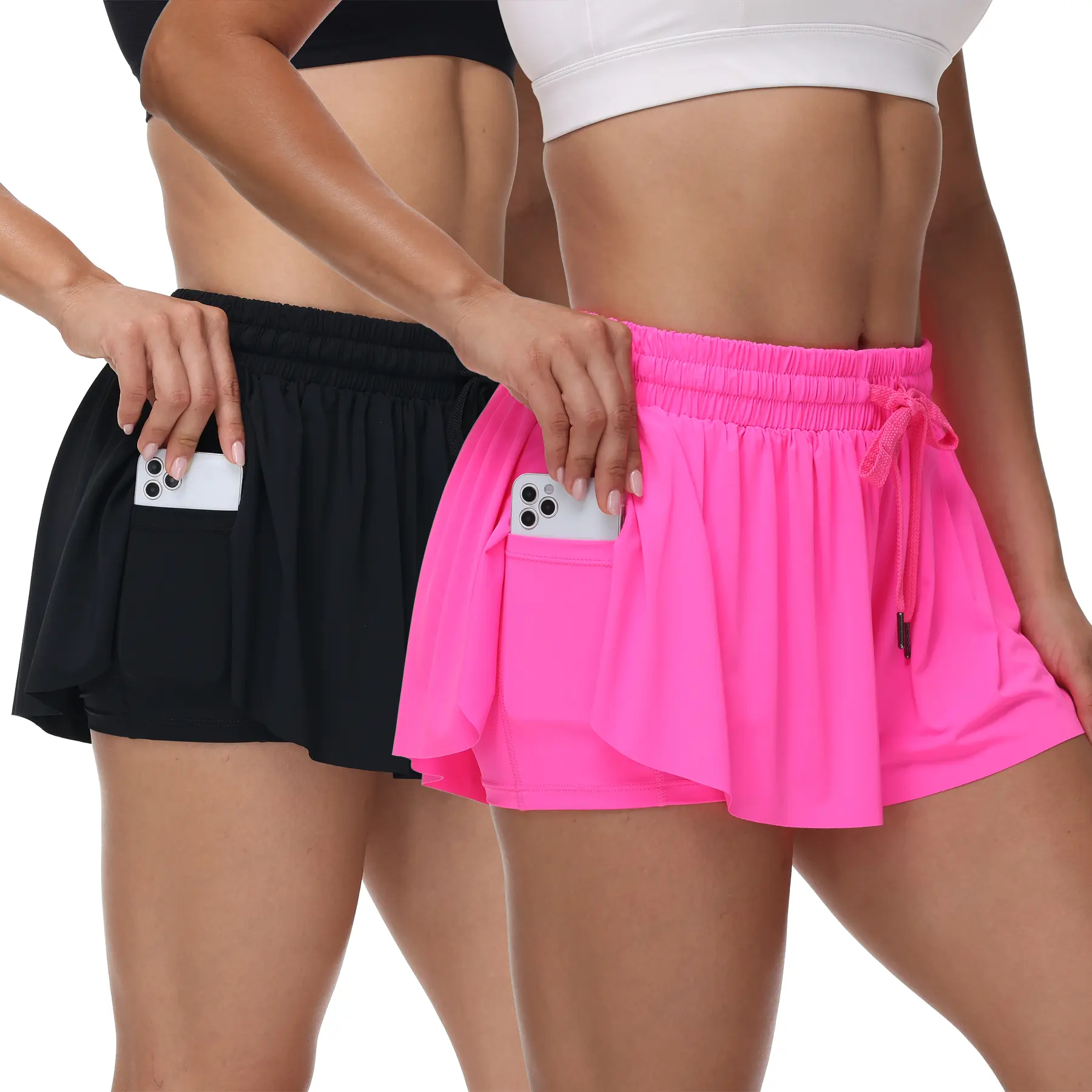 Nvbeaut Women's 2-Piece High Waist Butterfly Shorts, Spandex Active Play Bottoms, Flowy Design for Gym/Yoga, Summer Casual Lounge Wear, Women's Clothes, Two Piece Set