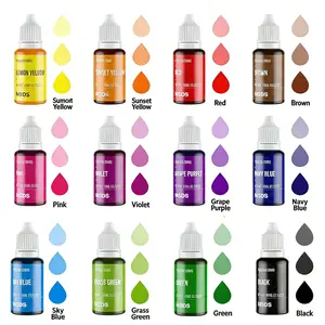 Food Grade Vibrant Liquid 12×10 ml （0.35 Fl oz ）per Bottle Food Coloring Tasteless  for Cake Decorating Icing Fondant Slime Making Easter Christmas Baking Supplies