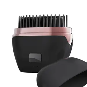 1PCS Latest Mini Rechargeable Hair Straightener with LCD Display, 3-Level Adjustable Temperature, Wireless Portable Travel Lazy Hair Straightening Brush, Negative Ion Protein 2-in-1 Hair Straightener