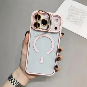 【The Secret Camera Kickstand】MagSafe Slim Hard Clear iPhone Case  For iPhone 17 17 Pro Max Air 16 15 14 13 12 Pro Max Plus, Classic Hybrid Design, Transparent, Shock Protection, Compatible With MagSafe  Magnetic Phone Case