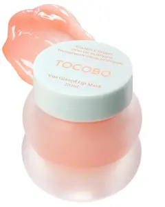 Tocobo Vita Glazed Lip Mask - Korean Vegan Lip Scrub & Overnight Exfoliating Treatment for Dry Chapped Lips - Hydrating Plumping Smoothing - Glazed Balm Texture Non-Sticky 0.68oz