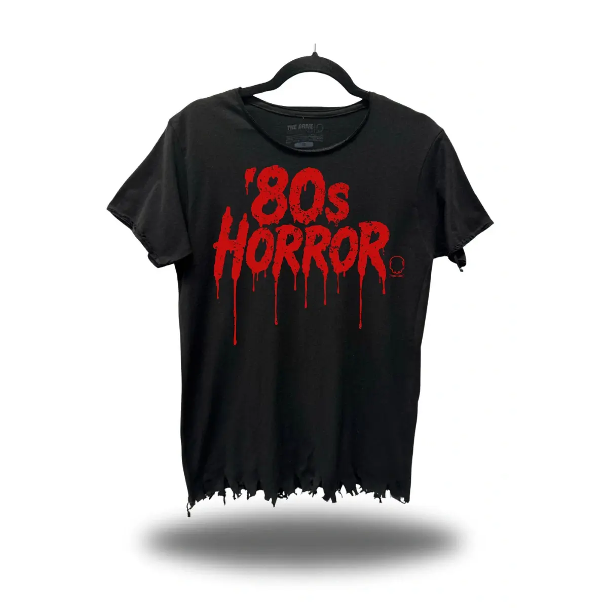 80's Horror Shredded Bottom Road Rash Tee – Horror Streetwear T-Shirt, TikTok Viral Fashion, Y2K Grunge Aesthetic, Hand Cut Distressed Tee, Halloween Outfit, Alternative Fashion Top