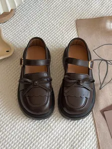 4 Pairs Bow Mary Jane Flat Shoes, Vintage School Style, Adjustable Buckle, Thick Sole, Rubber, Comfortable, Perfect for Daily Wear