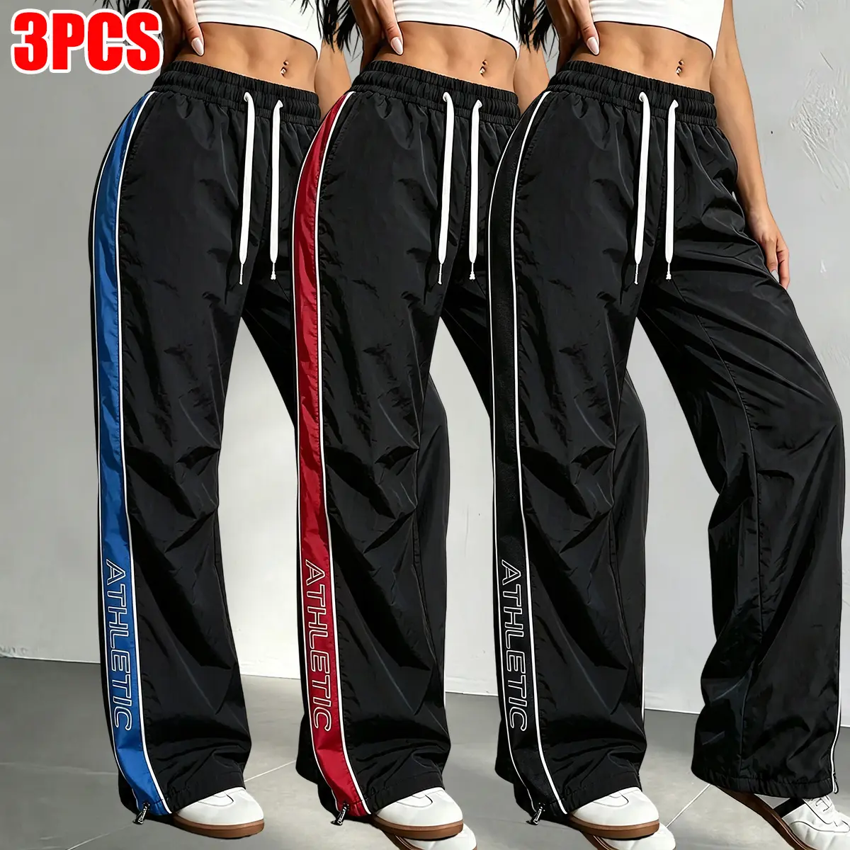 JOGWAVE Women's Casual High-Waisted Wide-Leg Lady Trousers - Soft Stretch Woven Bottom, Basic All-Season Drawstring Gaucho Pants with Pockets, EverGoing 2026, for Commuting Sports Clothes & Vacations, Athletic, Polyester, Solid Plain