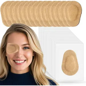45 Pcs Adhesive Eye Patches for Adults, Medical Eye Patch Disposable Breathable Eyepatch for Amblyopia Lazy Eye Latex Free Adhesive Bandages for Adults, Regular Size 3.3*2.3 inches, Nude Color