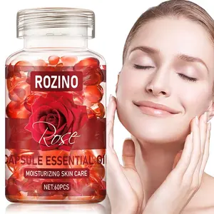 Rose Essential Oil Hydrating Moisturizing Skin Capsules, 60pcs/box Deep Hydration & for Revitalized Skin, Skin Care Product for Women