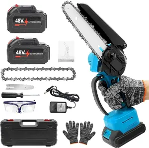 Mini Chainsaw Cordless 8 Inch Electric Chainsaw Battery Powered Handheld Portable Chain Saw With 2 Batteries for Tree Trimming Wood Cutting Pruning Gardening Tool Best Gift for Father Husband
